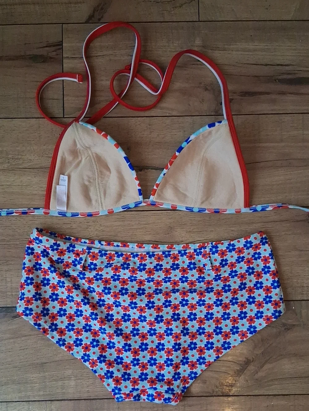 Victoria's Secret Retro Floral Halter High Waist Triangle Bikini Set Small